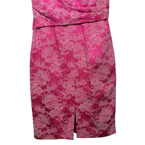 Adrianna Papel Pink Floral Ruched Sheath Dress Size 4 Rose Feminine Preppy - Picture 4 of 9